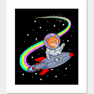 Shiba Inu Astronaut Dog Posters and Art